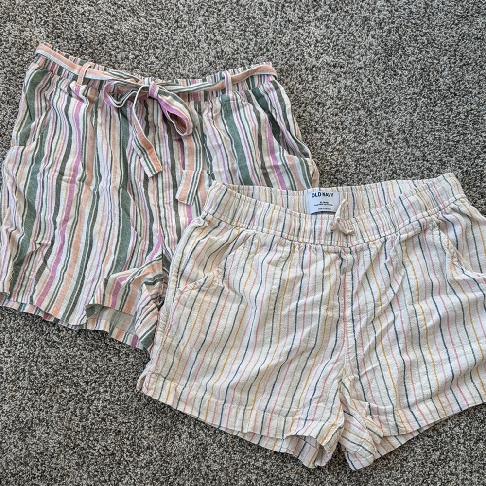 Girls Striped Pull-on Shorts - Multicolor